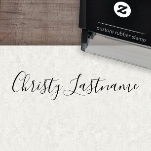 Signature - Handwritten Script - 1 Line Text Self-inking Stamp