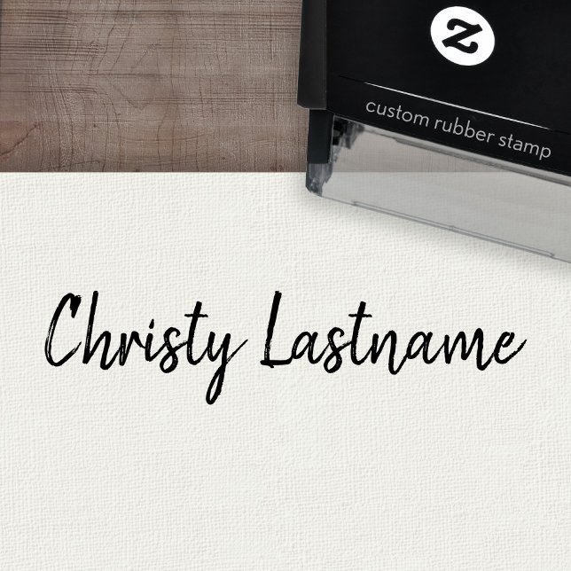 Signature - Handwritten Script Font 1 Line Honesty Self-inking Stamp (Custom Self-Inking Rubber Stamp)