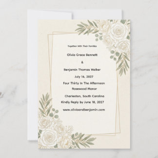 Signature Ivory & Gold Luxury Wedding Invitation