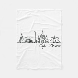 Signature Kyiv City Skyline - Ukraine Souvenir  Fleece Blanket
