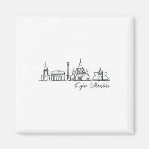 Signature Kyiv City Skyline - Ukraine Souvenir  Magnet