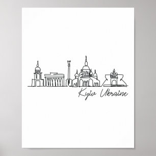 Signature Kyiv City Skyline - Ukraine Souvenir Poster