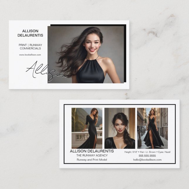 Signature Model Business Card | Mini Comp Cards (Front/Back)