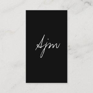 Signature Monogram 2 / Steel Brush / Black Accent Business Card