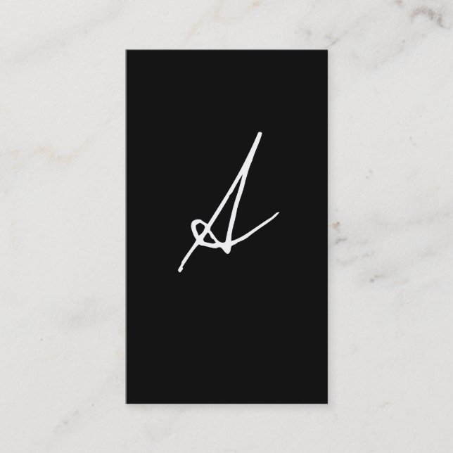 Signature Monogram / Black & White Business Card (Front)