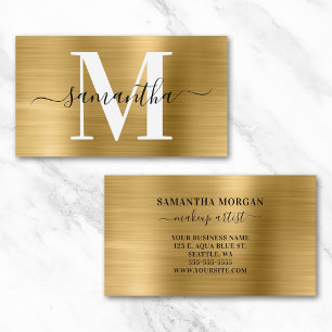 Signature Monogram Gold Shimmer Business Card