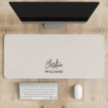 Signature Monogram Handwritten Script BLUSH Desk Mat<br><div class="desc">Stylish modern custom monogram desk mat with a modern minimalist signature typography paired with sans-serif font in minimal black over a blush pink background. Make it yours by adding your own monogram name to create a design as unique as you are. The perfect gift for any occasion.</div>