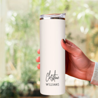 Signature Monogram Handwritten Script Blush pink Thermal Tumbler