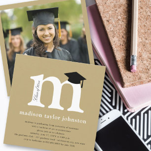 Signature Monogram M Class of 2026 Senior Graduate Invitation
