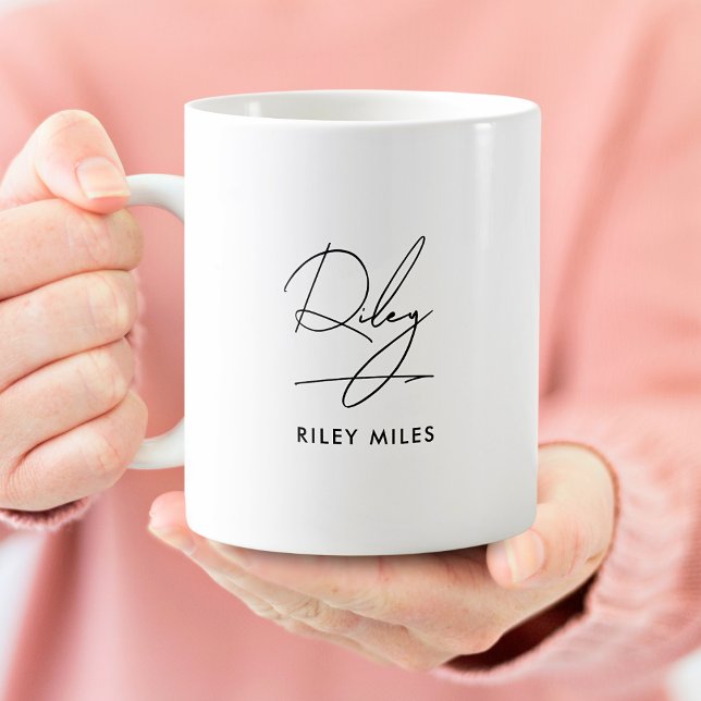 Signature Monogram Modern Elegant Classic Coffee Mug (Creator Uploaded)