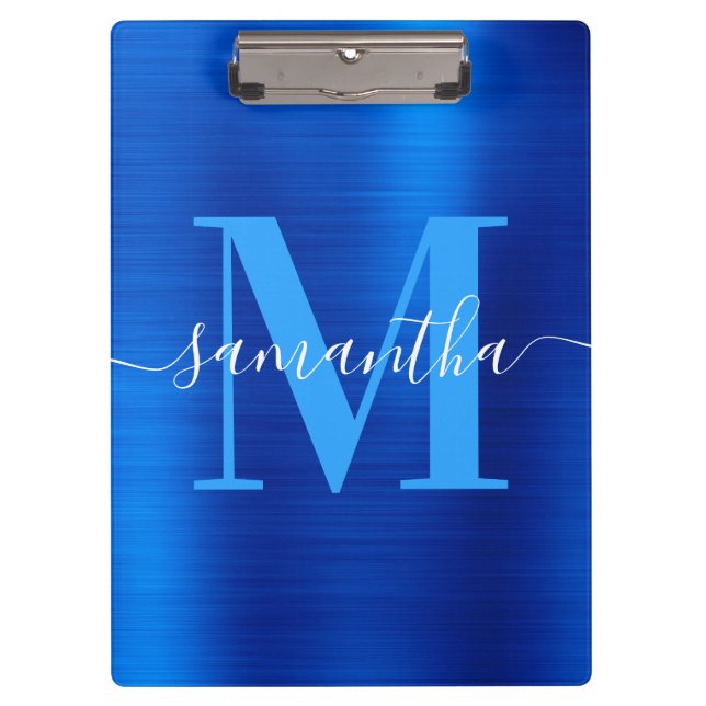 Signature Monogram Royal  Blue Foil  Clipboard (Front)
