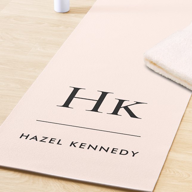 Signature Monogram Simple Blush Pink Yoga Mat (Creator Uploaded)