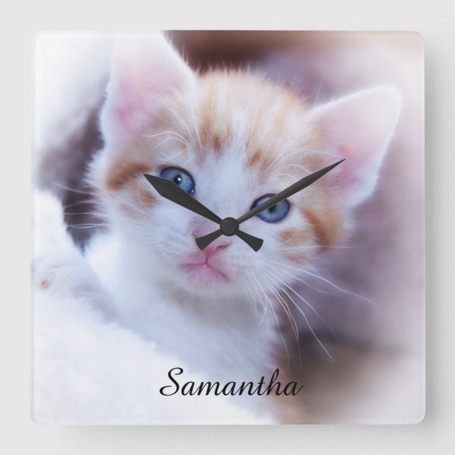 Signature Name Photo Square Wall Clock (Front)