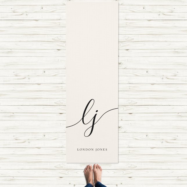 Signature Name Simple Minimal Calligraphy Script Yoga Mat (Creator Uploaded)
