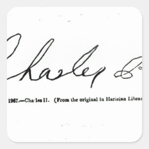 Signature of Charles II Square Sticker