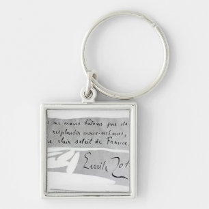 Signature of Emile Zola Key Ring