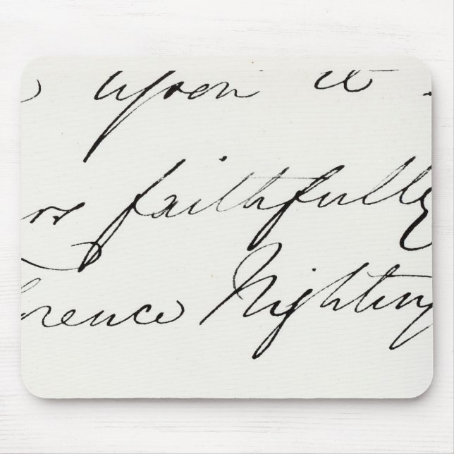Signature of Florence Nightingale Mouse Pad (Front)