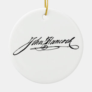 Signature of Founding Father John Hancock Ceramic Tree Decoration