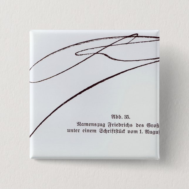 Signature of Frederick the Great 15 Cm Square Badge (Front)