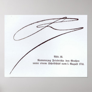 Signature of Frederick the Great Poster