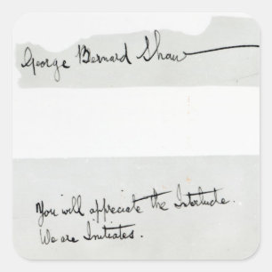 Signature of George Bernard Shaw Square Sticker