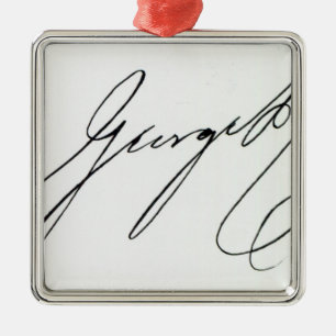 Signature of George IV Metal Tree Decoration