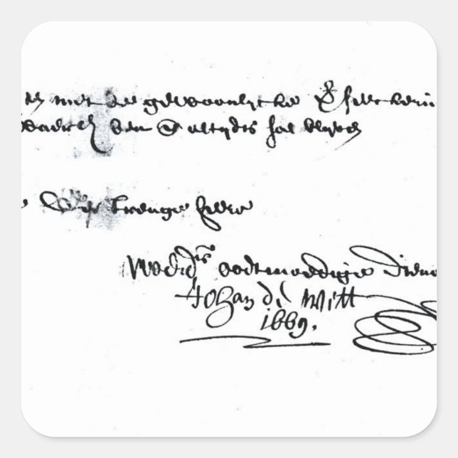 Signature of Johan de Witt Square Sticker (Front)