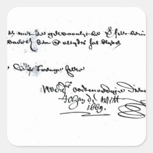 Signature of Johan de Witt Square Sticker