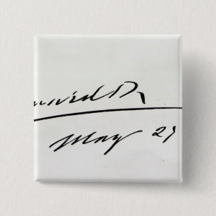 Signature of King Edward VII, May 29th 1906 15 Cm Square Badge