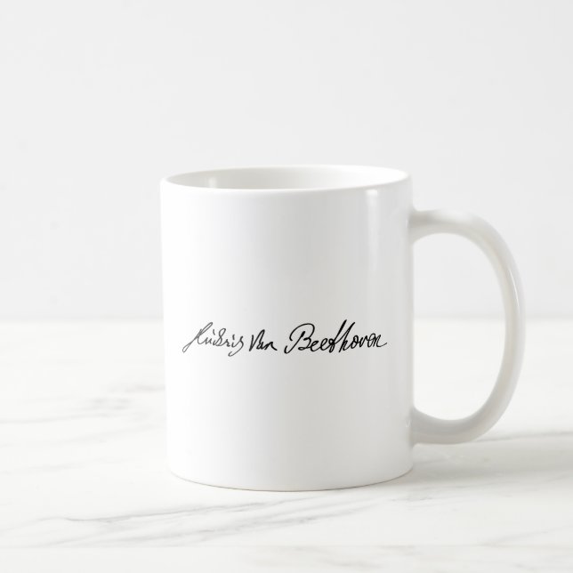 Signature of Musician Ludwig van Beethoven Coffee Mug (Right)