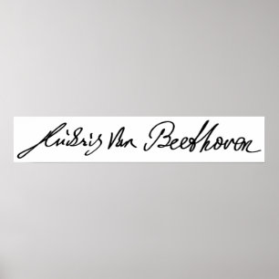 Signature of Musician Ludwig van Beethoven Poster