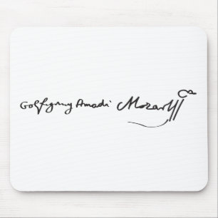 Signature of Musician Wolfgang Amadeus Mozart Mouse Pad