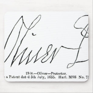 Signature of Oliver Cromwell Lord Protector Mouse Pad