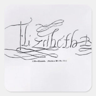Signature of Queen Elizabeth I Square Sticker