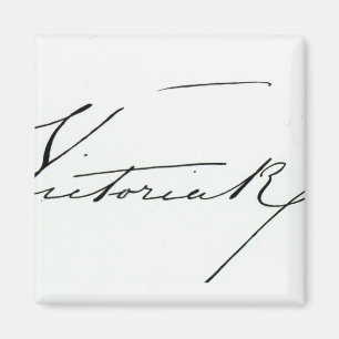 Signature of Queen Victoria (pen and ink on paper Magnet