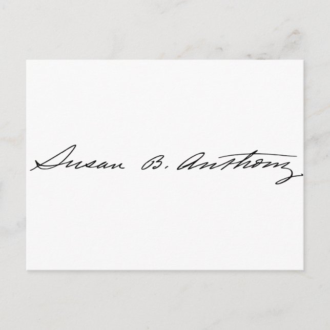 Signature of Suffragette Susan B. Anthony Postcard (Front)