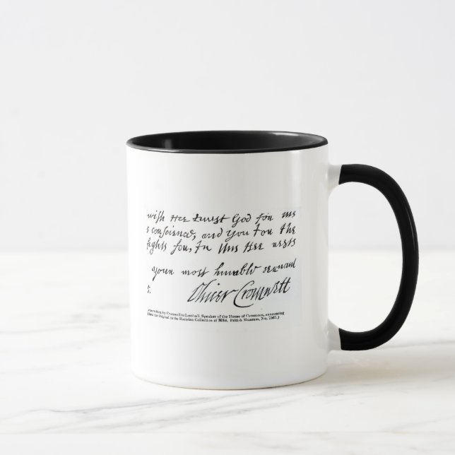 Signature Oliver Cromwell,from handwritten Mug (Right)