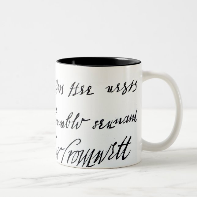 Signature Oliver Cromwell,from handwritten Two-Tone Coffee Mug (Right)