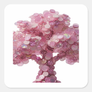 Signature Pink PINK COIN TREE Square Sticker