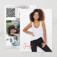 Signature Postcard QR Code Actor Model Promo Card