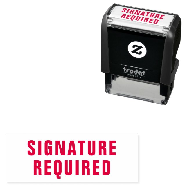 Signature Required Office Supplies Business Self-inking Stamp (In Situ)