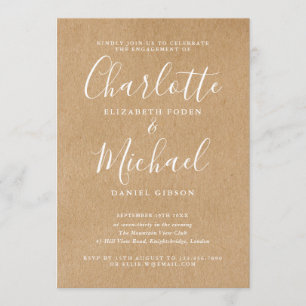 Signature Rustic Kraft Engagement Party Invitation