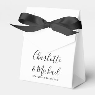 Signature Script Black And White Elegant Wedding Favour Box