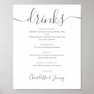 Signature Script Drinks Menu Sign