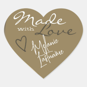 Signature Script Gold Beige Made with Love Heart Sticker