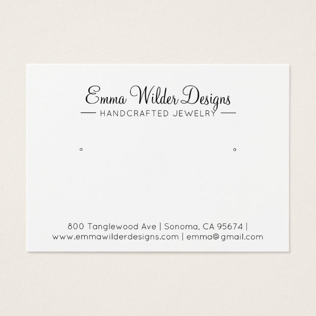 Signature Script Jewellery Earring Display Card (Front)