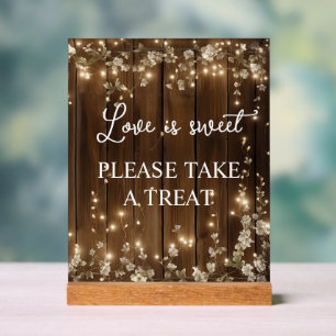 Signature Script Love Is Sweet String Lights Wood  Acrylic Sign