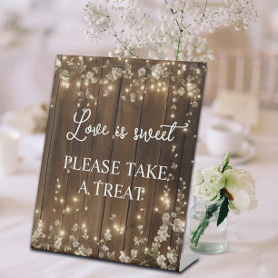 Signature Script Love Is Sweet String Lights Wood Pedestal Sign