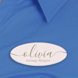 Signature Script Pink Salon Spa Name Tag