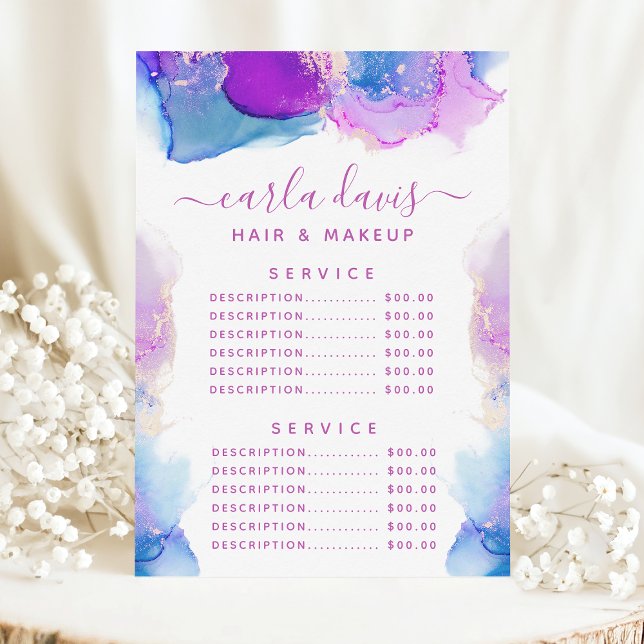 Signature Script Purple Blue Ink Service Price Menu (Creator Uploaded)